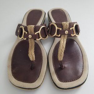 Leather and jute casual sandal by Cole Haan